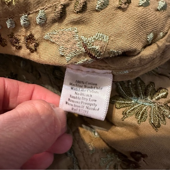 Johnny Was Green Floral Embroidered Unlined Bohemian Long Sleeve Jacket Medium - Picture 8 of 10